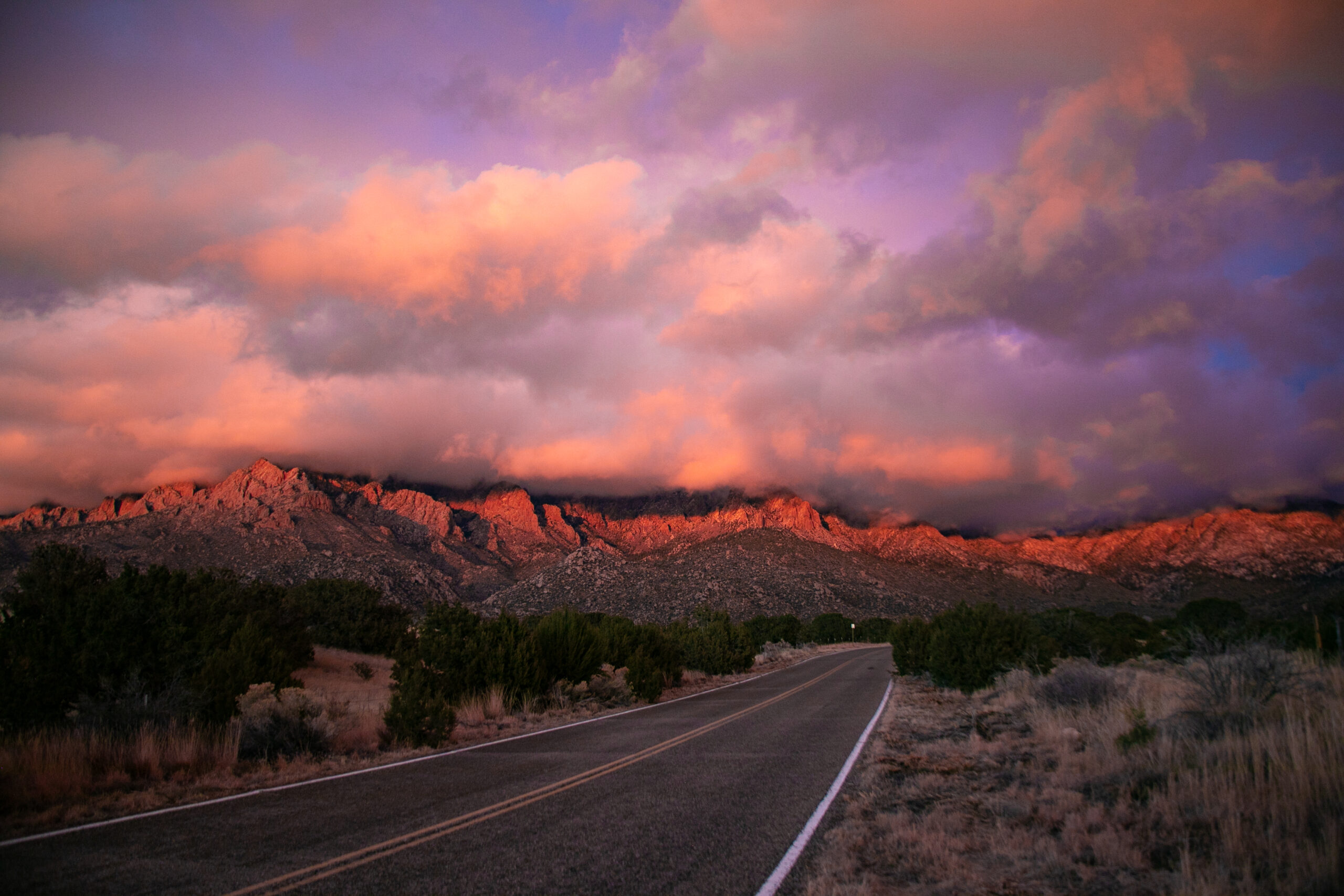 Sandia Mountains at sunset